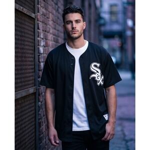 Vintage 1991 Chicago White Sox MLB Baseball Jersey Artex‎ XL Black Single Stitch